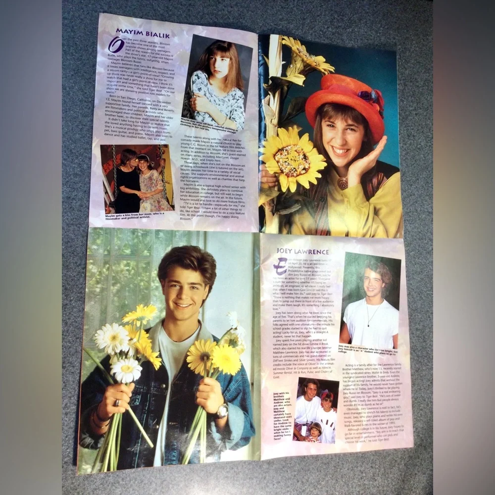 Rare 1993 TV Blossom Mayim BIalik Joey Lawrence Vintage Foldout Publication